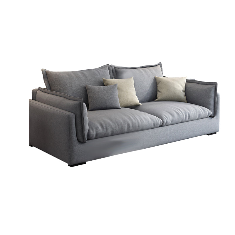 Living Room Gray Stationary Sofa Recessed Arm Standard Cushions Couch 67"L x 35"W x 27"H Clearhalo 'furn' 'furn_sofas' 'Furniture' 'furniture_sofas' 'Living Room Furniture' 'Sofa' 'sofas' 4858113