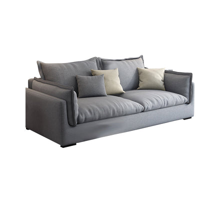 Living Room Gray Stationary Sofa Recessed Arm Standard Cushions Couch 67"L x 35"W x 27"H Clearhalo 'furn' 'furn_sofas' 'Furniture' 'furniture_sofas' 'Living Room Furniture' 'Sofa' 'sofas' 4858113