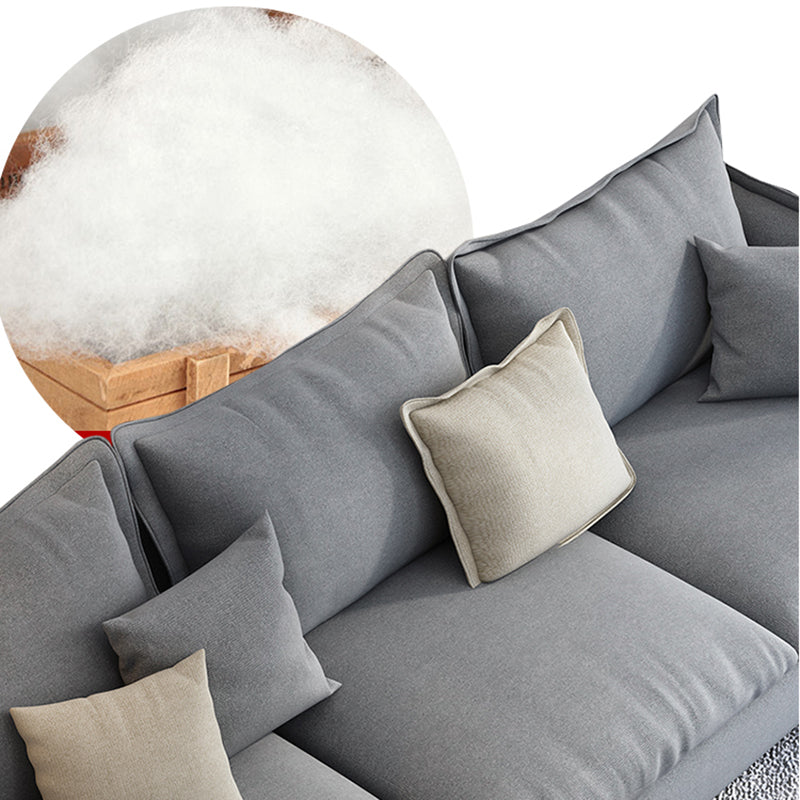 Living Room Gray Stationary Sofa Recessed Arm Standard Cushions Couch Clearhalo 'furn' 'furn_sofas' 'Furniture' 'furniture_sofas' 'Living Room Furniture' 'Sofa' 'sofas' 4858115