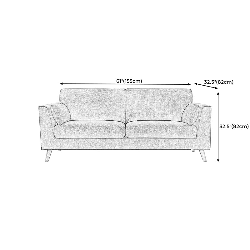 Contemporary Cotton Blend Couch Square Arm Cushions Sofa for Two Pople Clearhalo 'furn' 'furn_sofas' 'Furniture' 'furniture_sofas' 'Living Room Furniture' 'Sofa' 'sofas' 4858128