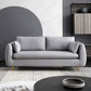 Faux Leather Square Arm Loveseat Sewn Pillow Back Sofa with Storage 55"L x 31"W x 31"H Light Gray Clearhalo 'furn' 'furn_sofas' 'Furniture' 'furniture_sofas' 'Living Room Furniture' 'Sofa' 'sofas' 4858130
