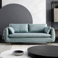 Faux Leather Square Arm Loveseat Sewn Pillow Back Sofa with Storage 63"L x 31"W x 31"H Light Blue Clearhalo 'furn' 'furn_sofas' 'Furniture' 'furniture_sofas' 'Living Room Furniture' 'Sofa' 'sofas' 4858133