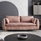 Faux Leather Square Arm Loveseat Sewn Pillow Back Sofa with Storage Nude Pink Clearhalo 'furn' 'furn_sofas' 'Furniture' 'furniture_sofas' 'Living Room Furniture' 'Sofa' 'sofas' 4858140