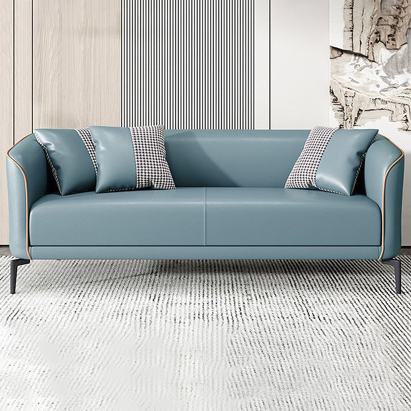 Contemporary Tuxedo Arm Sofa Tight Back Loveseat for Living Room Sky Blue Clearhalo 'furn' 'furn_sofas' 'Furniture' 'furniture_sofas' 'Living Room Furniture' 'Sofa' 'sofas' 4858217