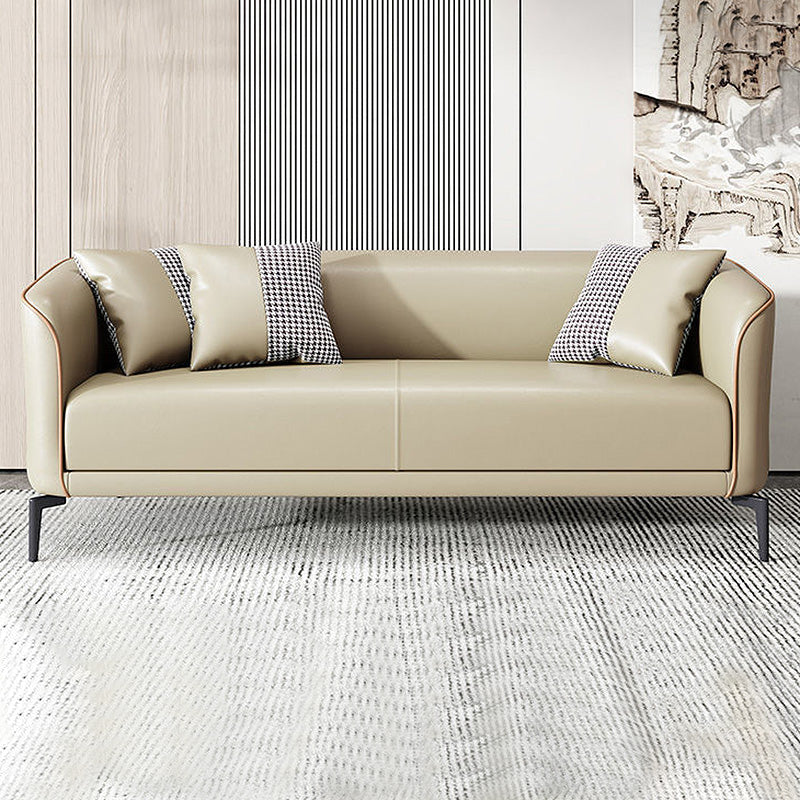 Contemporary Tuxedo Arm Sofa Tight Back Loveseat for Living Room Off-White Clearhalo 'furn' 'furn_sofas' 'Furniture' 'furniture_sofas' 'Living Room Furniture' 'Sofa' 'sofas' 4858220