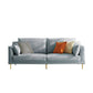 Contemporary Faux Leather Couch Square Arm Sofa with 2 Pillows 55"L x 35"W x 31"H Blue Clearhalo 'furn' 'furn_sofas' 'Furniture' 'furniture_sofas' 'Living Room Furniture' 'Sofa' 'sofas' 4858233