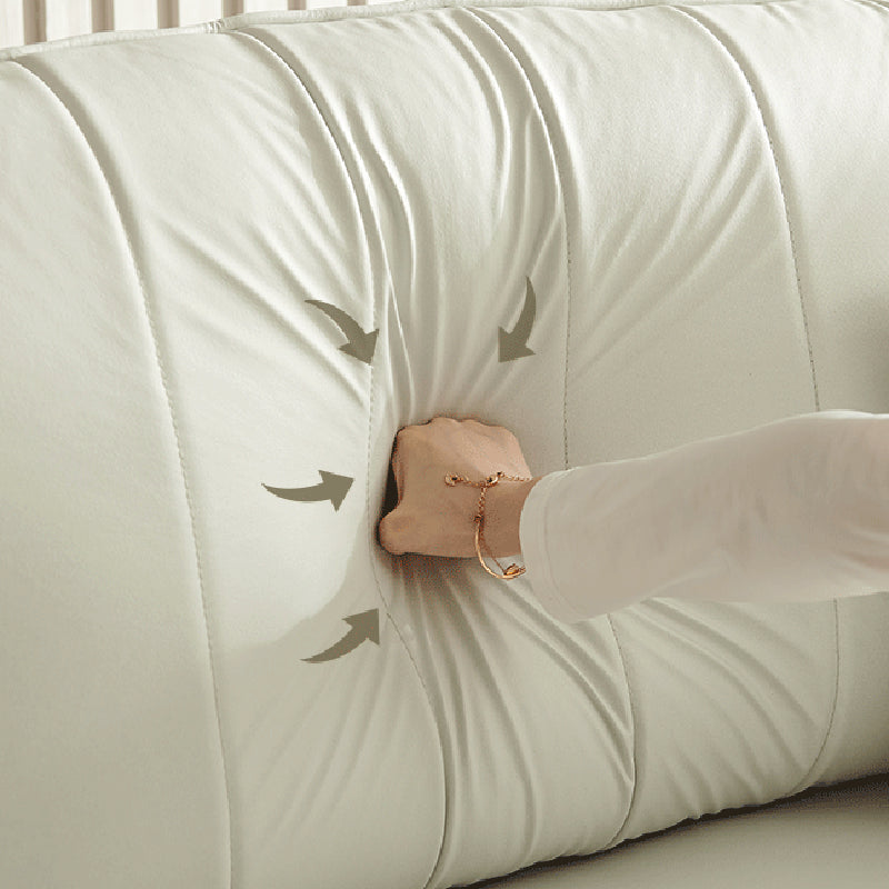 Contemporary Faux Leather Couch Square Arm Sofa with 2 Pillows Clearhalo 'furn' 'furn_sofas' 'Furniture' 'furniture_sofas' 'Living Room Furniture' 'Sofa' 'sofas' 4858242