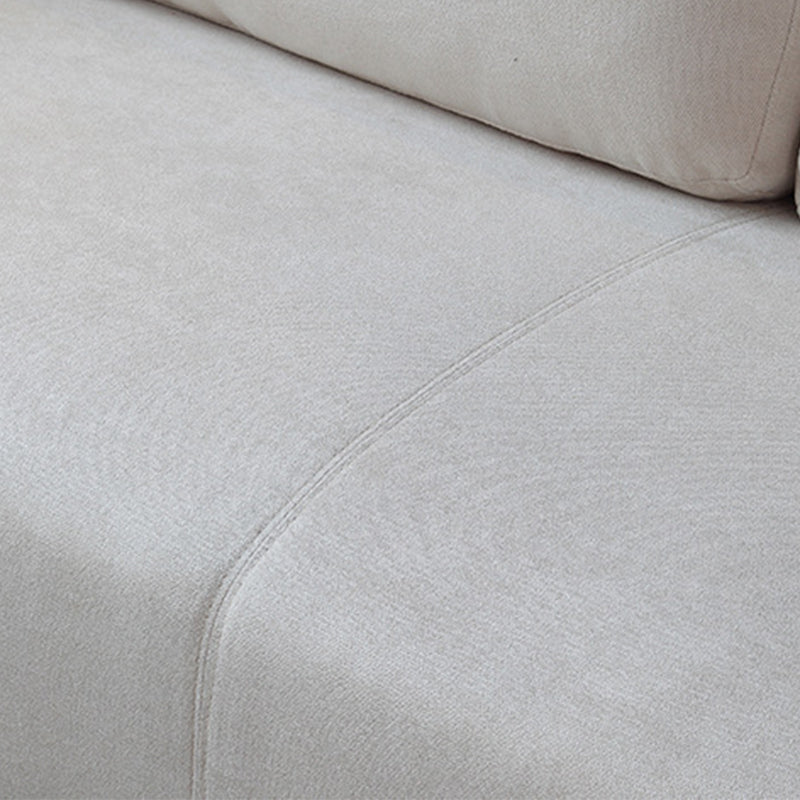 Contemporary Square Arm Cushions Leather and Cotton Blend Settee Couch Clearhalo 'furn' 'furn_sofas' 'Furniture' 'furniture_sofas' 'Living Room Furniture' 'Sofa' 'sofas' 4858294