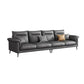 Modern Faux Leather Stain-Resistant Sofa Black Flared Arm Couch 118"L x 36"W x 35"H Clearhalo 'furn' 'furn_sofas' 'Furniture' 'furniture_sofas' 'Living Room Furniture' 'Sofa' 'sofas' 4858300