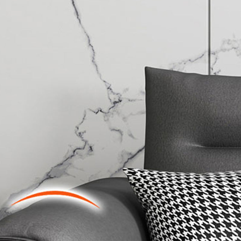 Modern Faux Leather Stain-Resistant Sofa Black Flared Arm Couch Clearhalo 'furn' 'furn_sofas' 'Furniture' 'furniture_sofas' 'Living Room Furniture' 'Sofa' 'sofas' 4858307