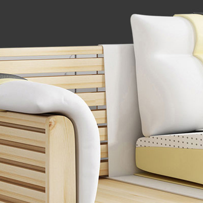 Modern Faux Leather Stain-Resistant Sofa Black Flared Arm Couch Clearhalo 'furn' 'furn_sofas' 'Furniture' 'furniture_sofas' 'Living Room Furniture' 'Sofa' 'sofas' 4858309