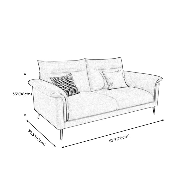 Modern Faux Leather Stain-Resistant Sofa Black Flared Arm Couch Clearhalo 'furn' 'furn_sofas' 'Furniture' 'furniture_sofas' 'Living Room Furniture' 'Sofa' 'sofas' 4858311