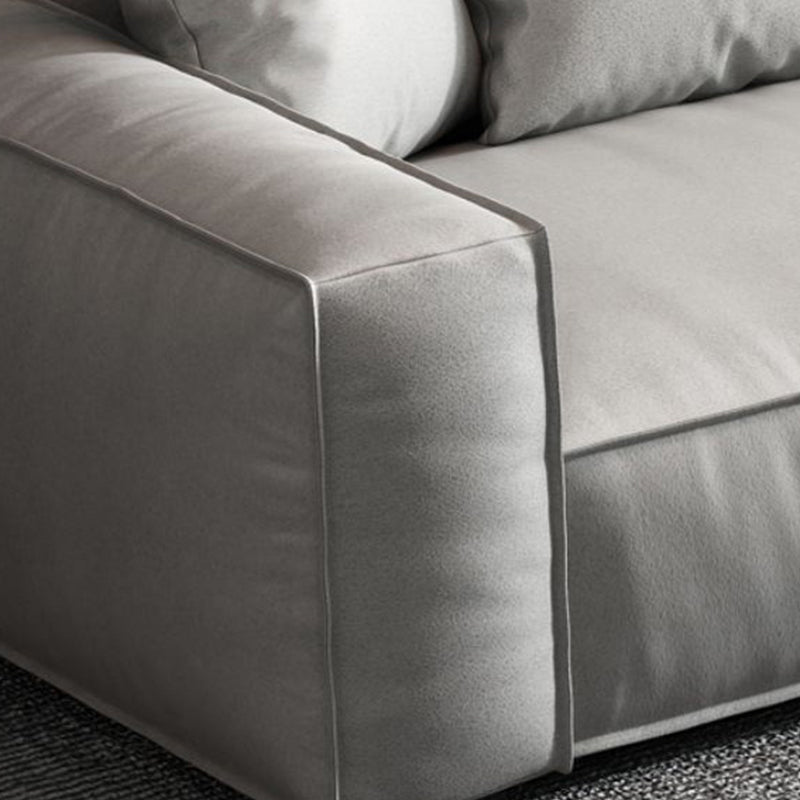 Modern Living Room Faux Leather Couch Square Arm Standard Cushions Sofa Clearhalo 'furn' 'furn_sofas' 'Furniture' 'furniture_sofas' 'Living Room Furniture' 'Sofa' 'sofas' 4858320