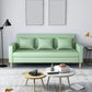Contemporary 3-seater Sofa Square Arm Settee with Three Pillow Back Mint Green Clearhalo 'furn' 'furn_sofas' 'Furniture' 'furniture_sofas' 'Living Room Furniture' 'Sofa' 'sofas' 4858367