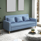 Contemporary 3-seater Sofa Square Arm Settee with Three Pillow Back 71"L x 25"W x 28"H Blue Clearhalo 'furn' 'furn_sofas' 'Furniture' 'furniture_sofas' 'Living Room Furniture' 'Sofa' 'sofas' 4858369