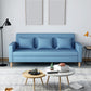 Contemporary 3-seater Sofa Square Arm Settee with Three Pillow Back 59"L x 25"W x 28"H Blue Clearhalo 'furn' 'furn_sofas' 'Furniture' 'furniture_sofas' 'Living Room Furniture' 'Sofa' 'sofas' 4858371