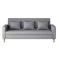 Contemporary 3-seater Sofa Square Arm Settee with Three Pillow Back 59"L x 25"W x 28"H Light Gray Clearhalo 'furn' 'furn_sofas' 'Furniture' 'furniture_sofas' 'Living Room Furniture' 'Sofa' 'sofas' 4858373