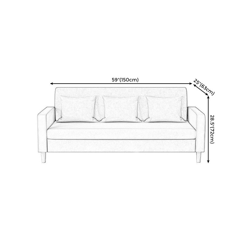 Contemporary 3-seater Sofa Square Arm Settee with Three Pillow Back Clearhalo 'furn' 'furn_sofas' 'Furniture' 'furniture_sofas' 'Living Room Furniture' 'Sofa' 'sofas' 4858377