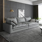 Faux Leather Living Room Sofa Square Arm Settee with Cushions Light Gray Latex Clearhalo 'furn' 'furn_sofas' 'Furniture' 'furniture_sofas' 'Living Room Furniture' 'Sofa' 'sofas' 4858381