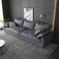 Faux Leather Living Room Sofa Square Arm Settee with Cushions Dark Gray Clearhalo 'furn' 'furn_sofas' 'Furniture' 'furniture_sofas' 'Living Room Furniture' 'Sofa' 'sofas' 4858389