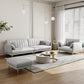 Stain-Resistant Faux Leather Sofa Cream Living Room Settee with Cushions Clearhalo 'furn' 'furn_sofas' 'Furniture' 'furniture_sofas' 'Living Room Furniture' 'Sofa' 'sofas' 4858414