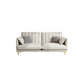 Stain-Resistant Faux Leather Sofa Cream Living Room Settee with Cushions 63"L x 35"W x 36"H Sponge Clearhalo 'furn' 'furn_sofas' 'Furniture' 'furniture_sofas' 'Living Room Furniture' 'Sofa' 'sofas' 4858421