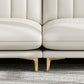 Stain-Resistant Faux Leather Sofa Cream Living Room Settee with Cushions Clearhalo 'furn' 'furn_sofas' 'Furniture' 'furniture_sofas' 'Living Room Furniture' 'Sofa' 'sofas' 4858422