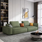 Faux Leather Living Room 3-seater Sofa Square Arm Standard Cushions Settee Green Clearhalo 'furn' 'furn_sofas' 'Furniture' 'furniture_sofas' 'Living Room Furniture' 'Sofa' 'sofas' 4858466