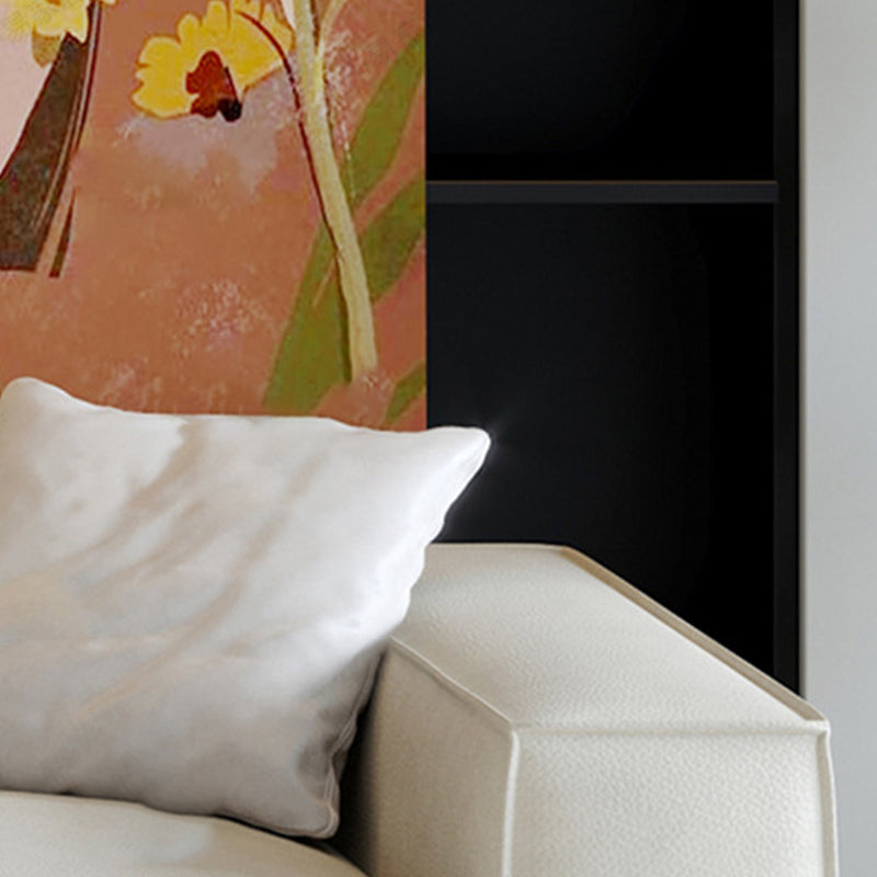 Stain-Resistant Leather Couch Square Arm Standard Settee in White Clearhalo 'furn' 'furn_sofas' 'Furniture' 'furniture_sofas' 'Living Room Furniture' 'Sofa' 'sofas' 4858480