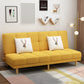 Scandinavian Biscuit Back Settee Armless Faux Leather/Cotton Blend Couch Yellow Cotton Blend Clearhalo 'furn' 'furn_sofas' 'Furniture' 'furniture_sofas' 'Living Room Furniture' 'Sofa' 'sofas' 4858492