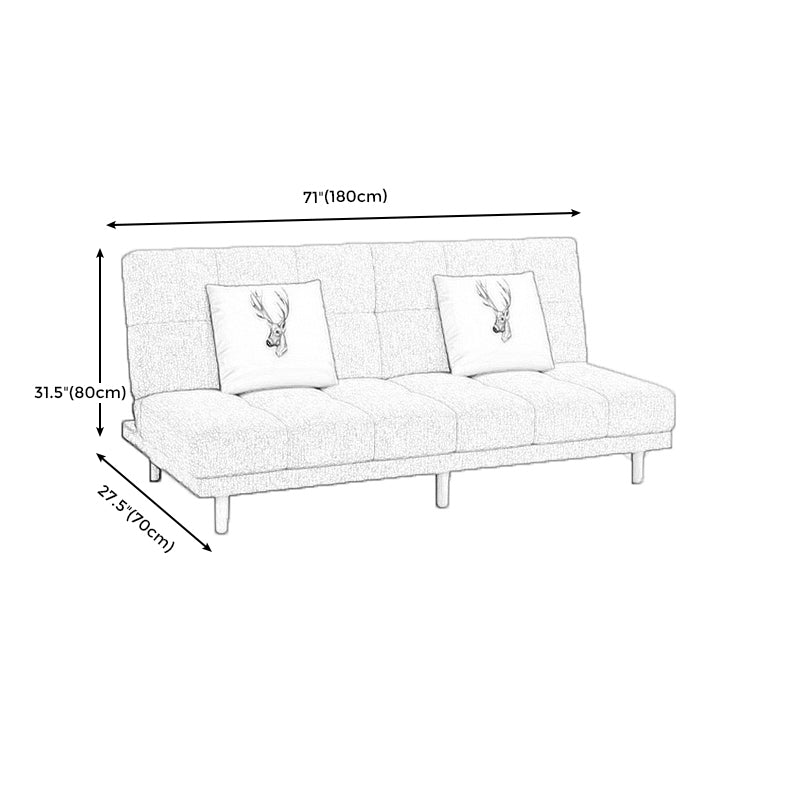 Scandinavian Biscuit Back Settee Armless Faux Leather/Cotton Blend Couch Clearhalo 'furn' 'furn_sofas' 'Furniture' 'furniture_sofas' 'Living Room Furniture' 'Sofa' 'sofas' 4858497