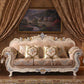 Traditional Camel Back CouchFlared Arm Settee for Three People Pink-White Clearhalo 'furn' 'furn_sofas' 'Furniture' 'furniture_sofas' 'Living Room Furniture' 'Sofa' 'sofas' 4858511