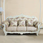Traditional Camel Back CouchFlared Arm Settee for Three People Yellow White Clearhalo 'furn' 'furn_sofas' 'Furniture' 'furniture_sofas' 'Living Room Furniture' 'Sofa' 'sofas' 4858515