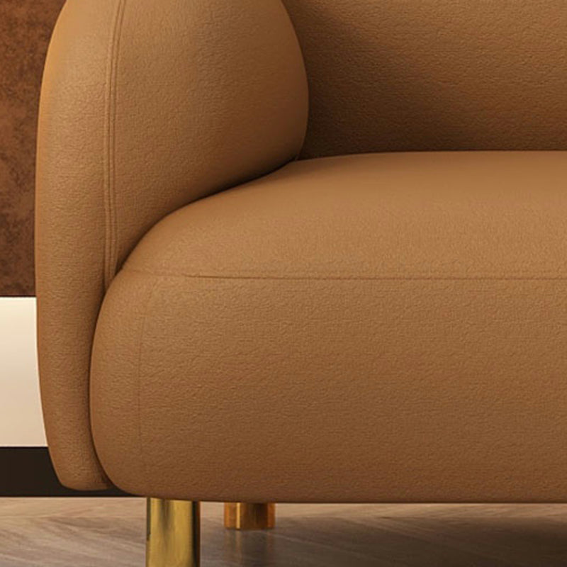 Scandinavian Faux Leather Sofa Beige/Orange/Green Loveseat for Apartment Clearhalo 'furn' 'furn_sofas' 'Furniture' 'furniture_sofas' 'Living Room Furniture' 'Sofa' 'sofas' 4858541