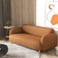 Scandinavian Faux Leather Sofa Beige/Orange/Green Loveseat for Apartment 63"L x 31"W x 28"H Orange Clearhalo 'furn' 'furn_sofas' 'Furniture' 'furniture_sofas' 'Living Room Furniture' 'Sofa' 'sofas' 4858542