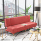 Contemporary Tight Back Armless Settee Convertible Linen Sofa Bed Orange Red Clearhalo 'furn' 'furn_sofas' 'Furniture' 'furniture_sofas' 'Living Room Furniture' 'Sofa' 'sofas' 4858590