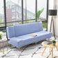 Contemporary Tight Back Armless Settee Convertible Linen Sofa Bed Light Blue Clearhalo 'furn' 'furn_sofas' 'Furniture' 'furniture_sofas' 'Living Room Furniture' 'Sofa' 'sofas' 4858591