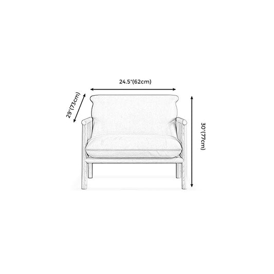 Stationary Leather Living Room Sofa Tuxedo Arm Settee in White/Brown Clearhalo 'furn' 'furn_sofas' 'Furniture' 'furniture_sofas' 'Living Room Furniture' 'Sofa' 'sofas' 4858619