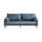 Contemporary Faux Leather Sofa Square Arm Couch with Pillows 47"L x 29.5"W x 27"H Royal Blue Natural Wood Clearhalo 'furn' 'furn_sofas' 'Furniture' 'furniture_sofas' 'Living Room Furniture' 'Sofa' 'sofas' 4858651