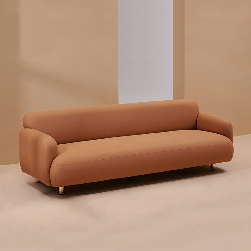 Mid-Century Modern 27.56"H Faux Leather Sofa Tight Back Settee for Living Room Clearhalo 'furn' 'furn_sofas' 'Furniture' 'furniture_sofas' 'Living Room Furniture' 'Sofa' 'sofas' 4858657