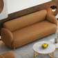 Mid-Century Modern 27.56"H Faux Leather Sofa Tight Back Settee for Living Room Clearhalo 'furn' 'furn_sofas' 'Furniture' 'furniture_sofas' 'Living Room Furniture' 'Sofa' 'sofas' 4858665
