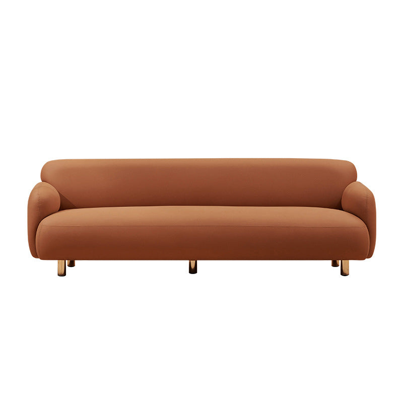 Mid-Century Modern 27.56"H Faux Leather Sofa Tight Back Settee for Living Room 83"L x 31.5"W x 28"H Orange Clearhalo 'furn' 'furn_sofas' 'Furniture' 'furniture_sofas' 'Living Room Furniture' 'Sofa' 'sofas' 4858666
