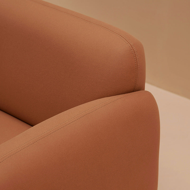 Mid-Century Modern 27.56"H Faux Leather Sofa Tight Back Settee for Living Room Clearhalo 'furn' 'furn_sofas' 'Furniture' 'furniture_sofas' 'Living Room Furniture' 'Sofa' 'sofas' 4858670