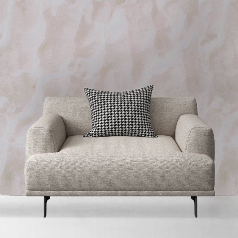 Contemporary Living Room Beige Sofa Square Arm Standard Settee 41"L x 37"W x 35"H Faux Leather Clearhalo 'furn' 'furn_sofas' 'Furniture' 'furniture_sofas' 'Living Room Furniture' 'Sofa' 'sofas' 4858678