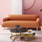 Scandinavian Recessed Arm Sofa Tight Back Settee for Living Room Orange Clearhalo 'furn' 'furn_sofas' 'Furniture' 'furniture_sofas' 'Living Room Furniture' 'Sofa' 'sofas' 4858686