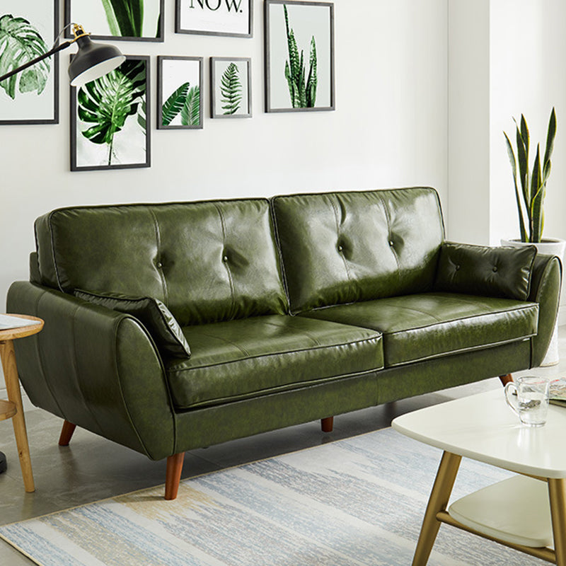 Contemporary Tufted Back Sofa 33.46" H Settee for Living Room with 4 Legs 57"L x 33"W x 33.5"H Green Clearhalo 'furn' 'furn_sofas' 'Furniture' 'furniture_sofas' 'Living Room Furniture' 'Sofa' 'sofas' 4858705