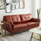 Contemporary Tufted Back Sofa 33.46" H Settee for Living Room with 4 Legs Camel Clearhalo 'furn' 'furn_sofas' 'Furniture' 'furniture_sofas' 'Living Room Furniture' 'Sofa' 'sofas' 4858713