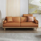 Stationary Stain-Resistant Faux Leather Settee Living Room Pillow Top Arm Sofa 67"L x 33.5"W x 35.5"H Natural Wood Clearhalo 'furn' 'furn_sofas' 'Furniture' 'furniture_sofas' 'Living Room Furniture' 'Sofa' 'sofas' 4858719
