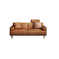 Stationary Stain-Resistant Faux Leather Settee Living Room Pillow Top Arm Sofa 67"L x 33.5"W x 35.5"H Walnut Clearhalo 'furn' 'furn_sofas' 'Furniture' 'furniture_sofas' 'Living Room Furniture' 'Sofa' 'sofas' 4858720