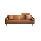 Stationary Stain-Resistant Faux Leather Settee Living Room Pillow Top Arm Sofa 79''L x33.5"W x 35"H Walnut Clearhalo 'furn' 'furn_sofas' 'Furniture' 'furniture_sofas' 'Living Room Furniture' 'Sofa' 'sofas' 4858721